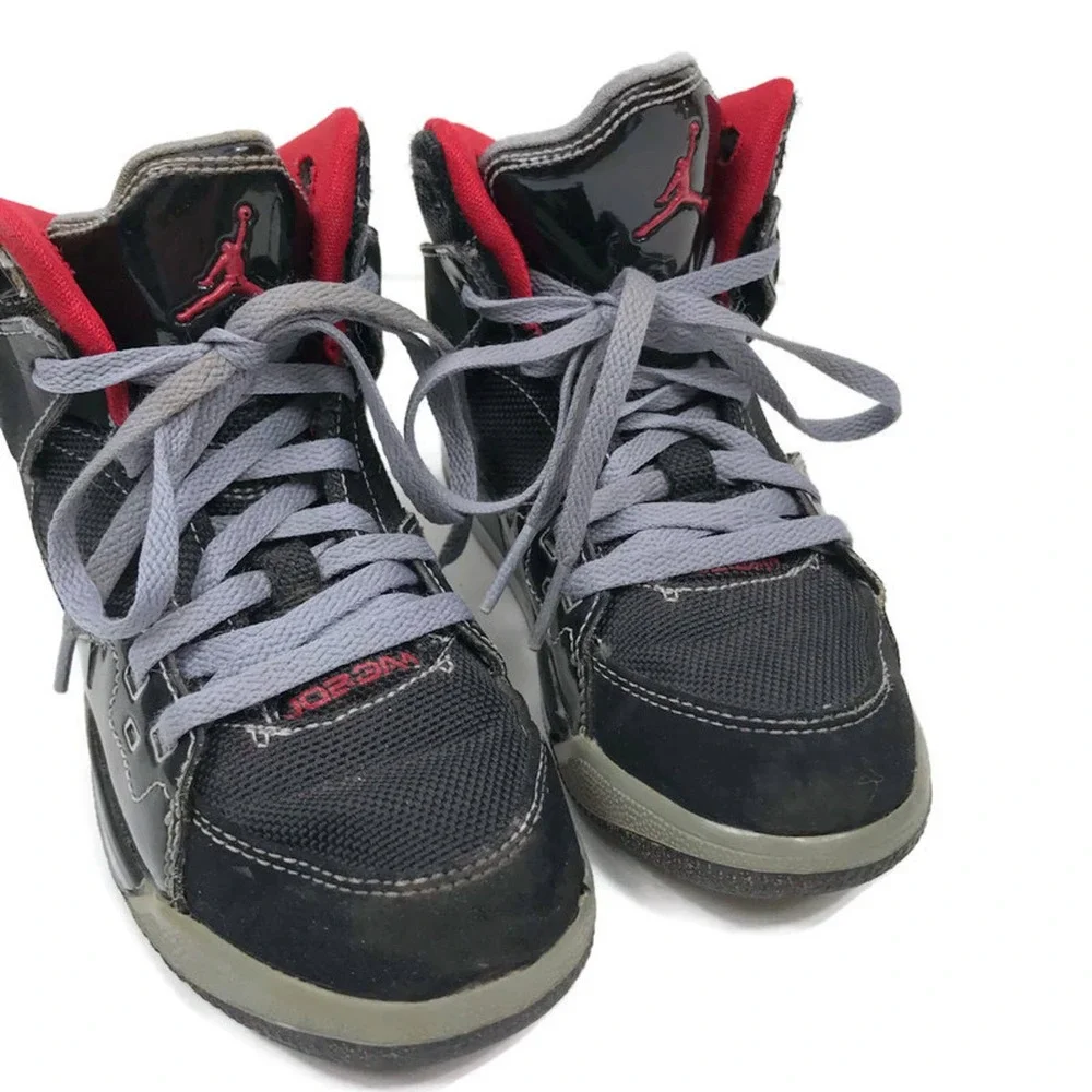 Nike Michael Jordan SC-1 Sneakers Boys Hi Top Lace Up Black Gray Boys Sz 12C